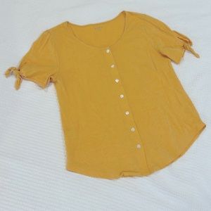 LOFT yellow cotton shirt - size small